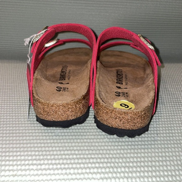 BIRKENSTOCK ARIZONA GATOR GLEAM RASPBERRY 2 BAND SANDALS NWT W40/9 Narrow - Picture 4 of 9